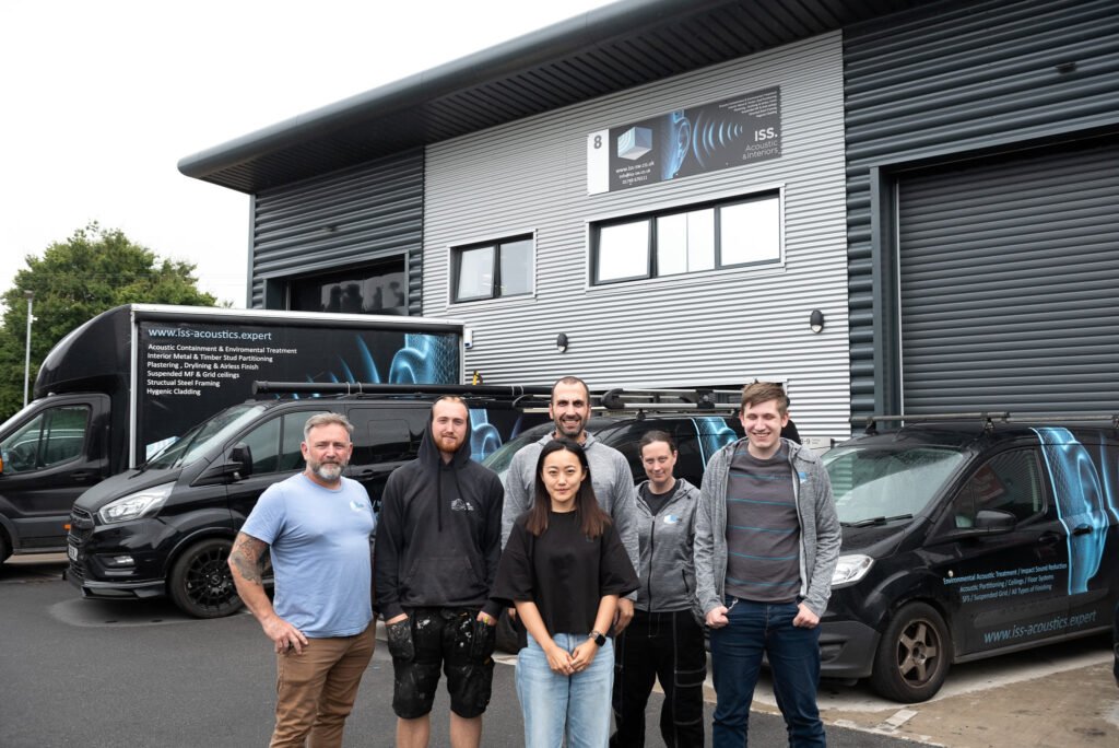 The ISS Acoustic Team outside Unit 9, The Sidings in Wells, Somerset.